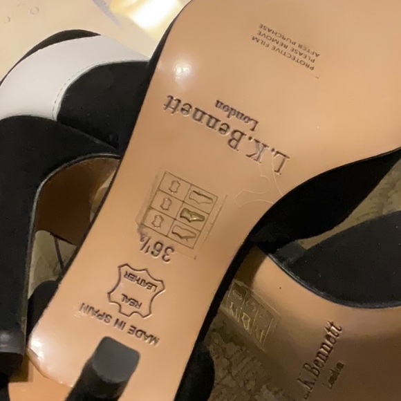 L.K.Bennett suede black/white pump. Size 36.5 - Picture 8 of 9